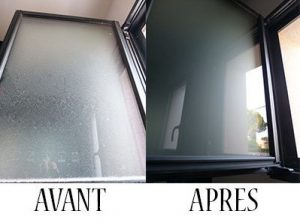 Nettoyage de vitrerie avant et après
